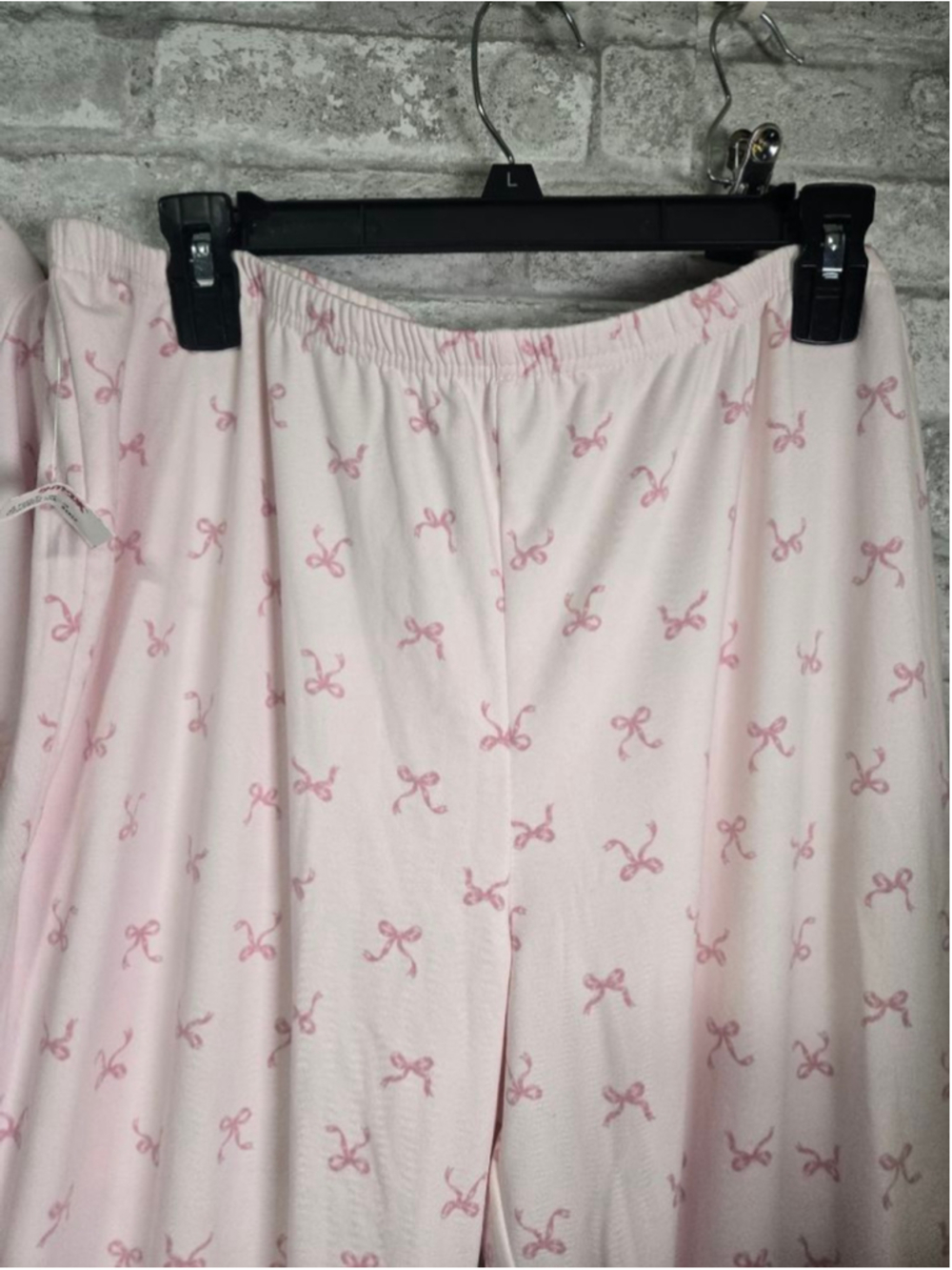 Women's Laura Ashley Pink Bow Print Pajama Set XL - Picture 3 of 9